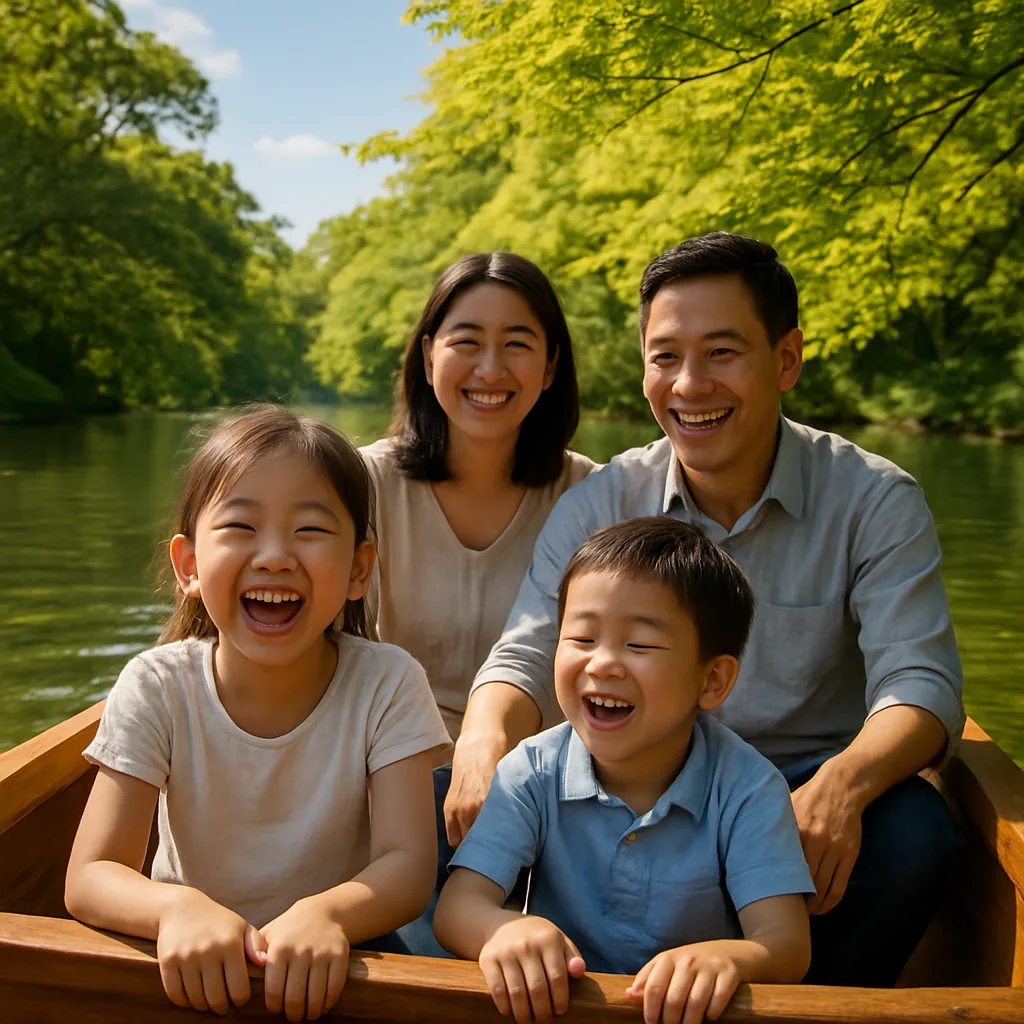 子どもたちが喜ぶボート乗船シーン